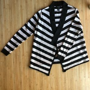 White House Black Market Striped Open Cardigan